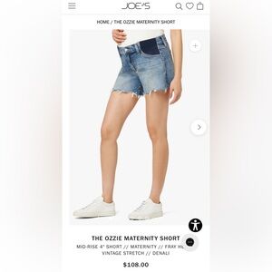 Joe B Blue Denim Frayed Jean Shorts